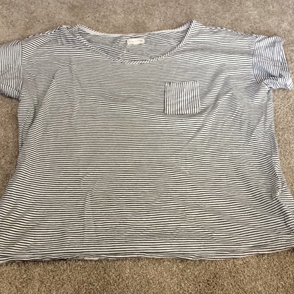 black and white striped tee